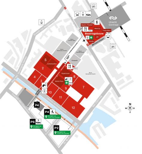 Plattegrond met spoedparkeerplekken en ingang Geboortezorg in Utrecht