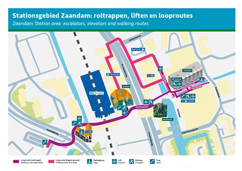 Plattegrond van de looproute van de parkeergarage naar de polikliniek Geboortezorg in Utrecht