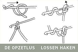 Illustratie van de opzetlus en de losse steek.
