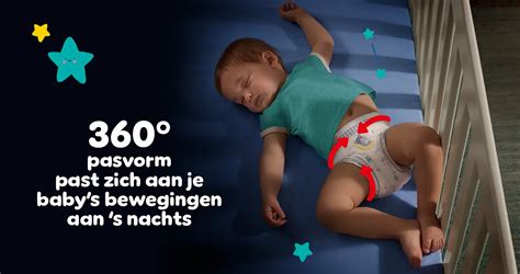 Illustratie van een Pampers Baby-Dry luierbroekje dat gemakkelijk wordt aangetrokken.