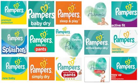 Infographic die de verschillende Pampers merken en hun belangrijkste voordelen vergelijkt.