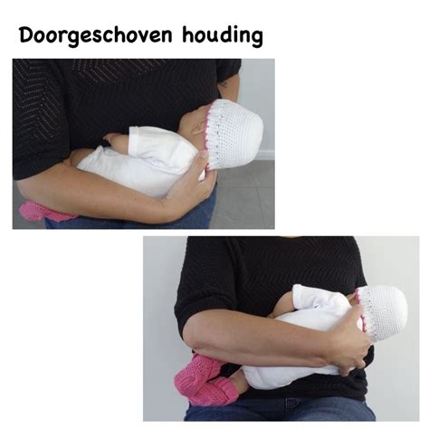 Schema van verschillende voedingshoudingen voor baby's, inclusief de 'early feeding skills' en de 'Schwester Liselotte houding'.