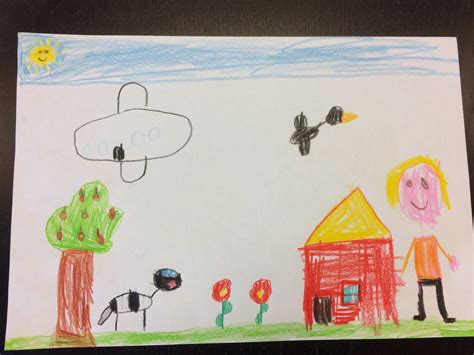 kindertekening gemaakt met stiften