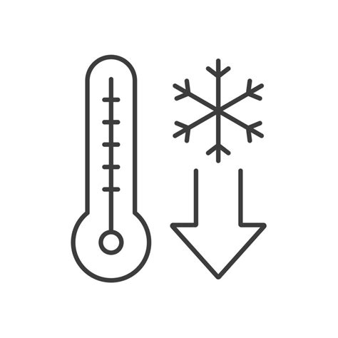 Illustratie van een thermometer die de dalende temperatuur aangeeft, met ijspegels eraan.
