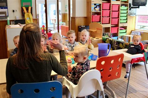 Foto van een kinderdagverblijf met spelende kinderen en pedagogisch medewerkers