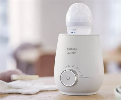 Illustratie van de Philips Avent SCF356 flesverwarmer met de belangrijkste onderdelen gemarkeerd.