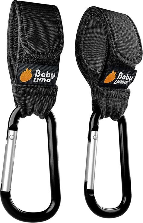 Illustratie van diverse Happy Baby producten zoals tassenhaken en kunststof accessoires