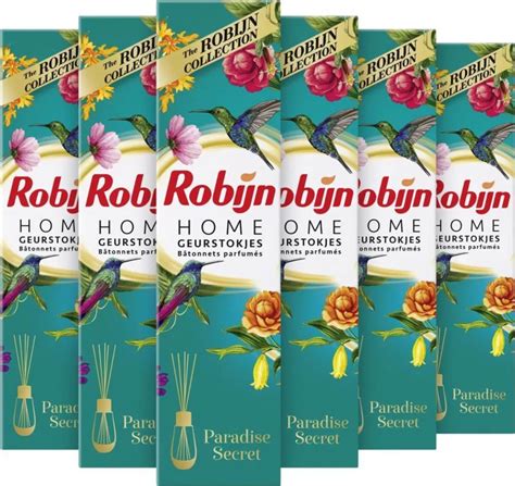 Overzicht van de verschillende Robijn Home geurstokjes met hun unieke geuren.