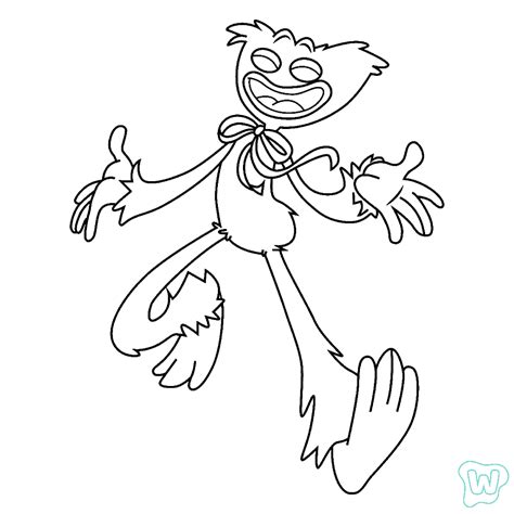 Illustratie van Huggy Wuggy met zowel een glimlachende als een enge uitdrukking