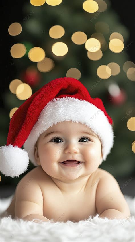 Een baby in een kerstmuts