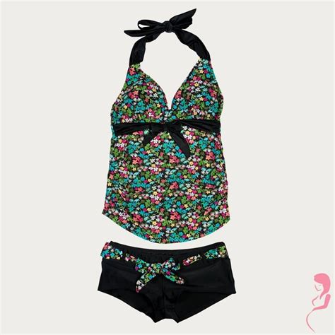 Voorbeeld van een zwangerschapstankini met luipaardprint