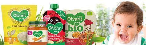 Historische foto van de eerste Olvarit babyvoeding blikjes