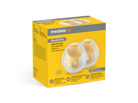 Detailopname van Medela collection cups met drie onderdelen