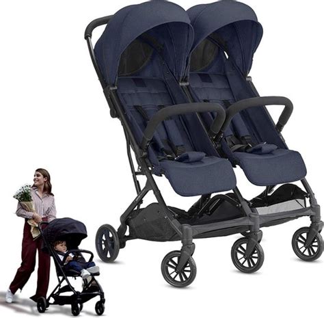 Illustratie van een duo buggy met kinderen naast elkaar en achter elkaar.