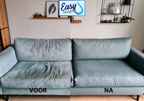 Een bank die aan het drogen is na reiniging