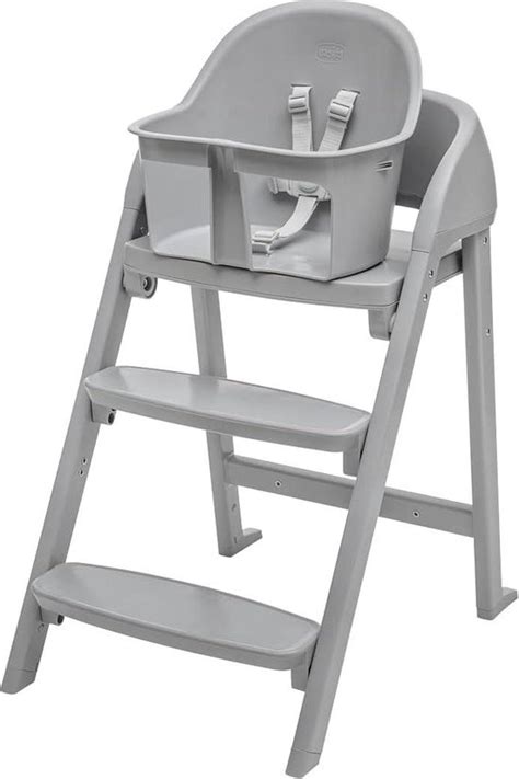 Illustratie van de Bo-Camp kinderstoel met voetsteun en hoge zitting