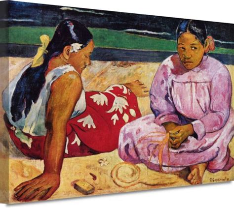 Schilderij van Paul Gauguin met Polynesische vrouwen en landschap